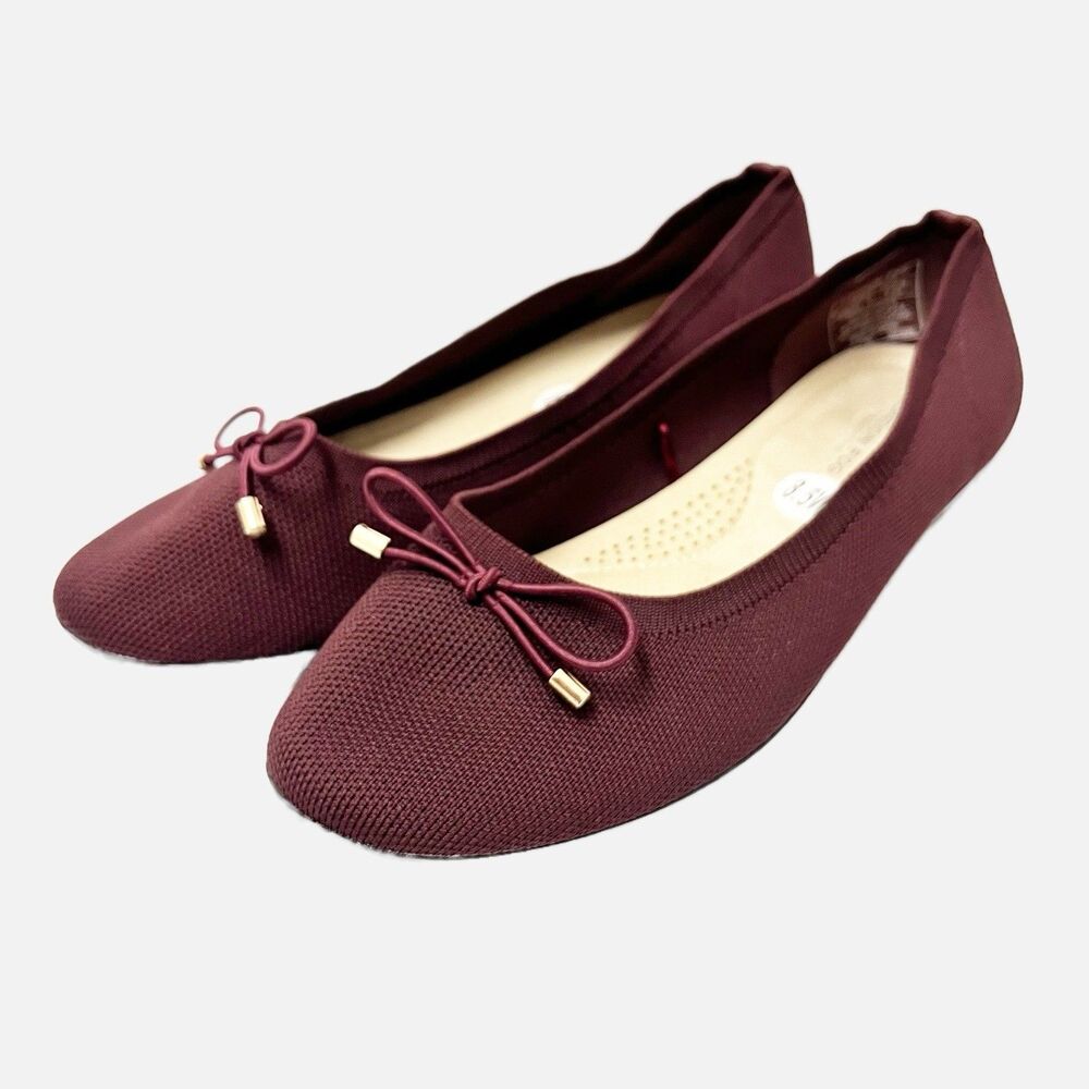 London Fog Barbie Burgundy Ballet Flats Size 8.5W